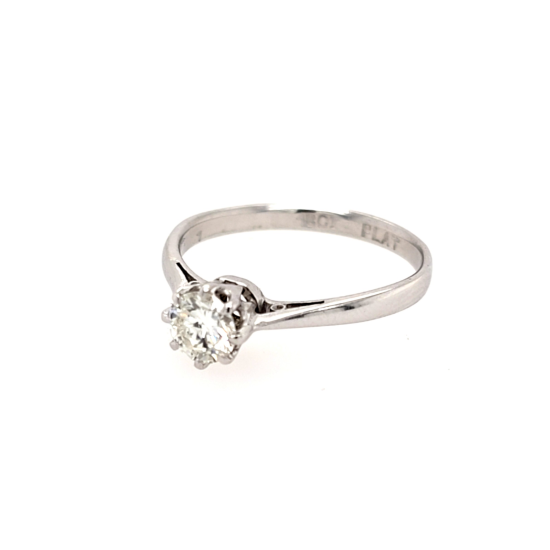 Pre Owned 18ct White Gold Diamond Solitaire Ring ZU601